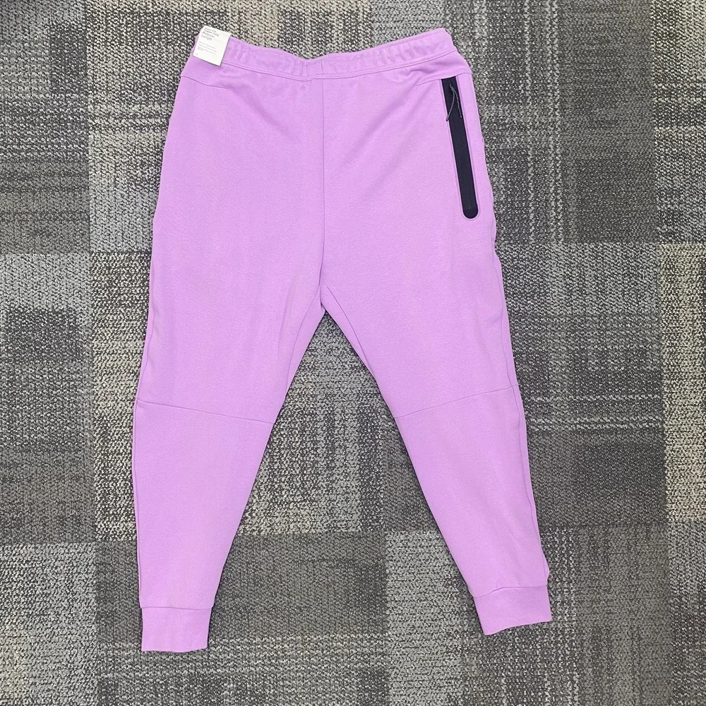 Nike‎ Tech Fleece Joggers Pants Cuffed Violet Shock/black CU4495-532 Men's 2XL